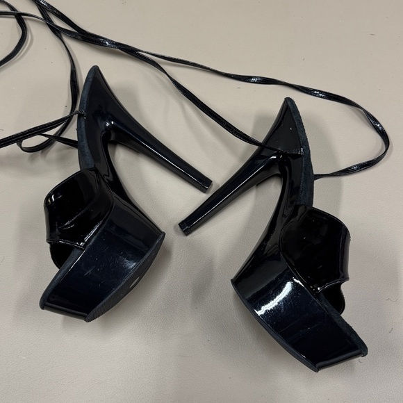 Pleaser 6 Inch Stripper Black Patent Stiletto Heels - Picture 10 of 11